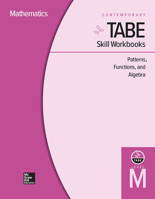 TABE Skill Workbooks Level M: Patterns, Functions, Algebra  10 Pack (Achieving TABE Success for TABE 9 & 10),Used