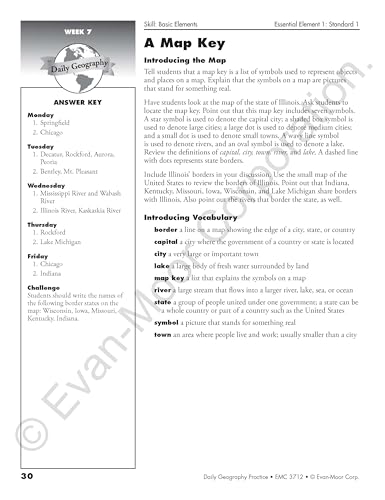 EvanMoor Daily Geography Practice, Grade 3, Homeschooling and Classroom Resource Workbook, Reproducible Worksheets, Teaching Ed,New