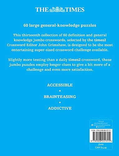 The Times Jumbo Crossword Book 13: 60 WorldFamous Crossword Puzzles,Used