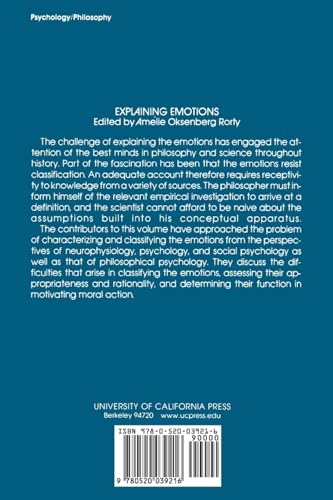 Explaining Emotions (Topics In Philosophy) (Volume 5)