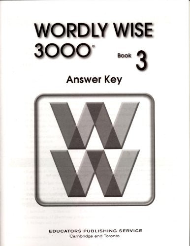 Wordly Wise 3000 Book 3 Answer Key,New