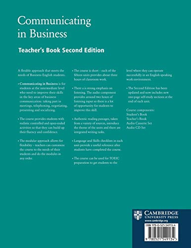Communicating In Business Teacher'S Book (Cambridge Professional English)
