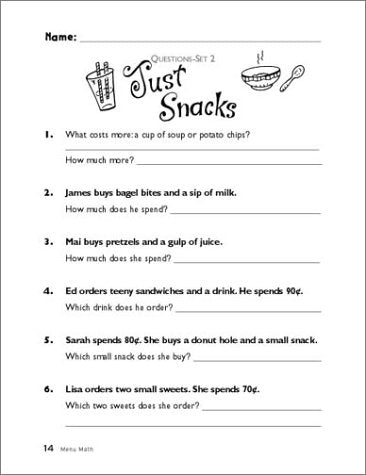 Menu Math, Grades 23,New