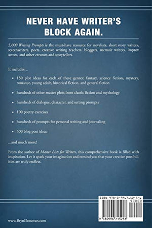 5,000 Writing Prompts: A Master List Of Plot Ideas, Creative Exercises, And More,New