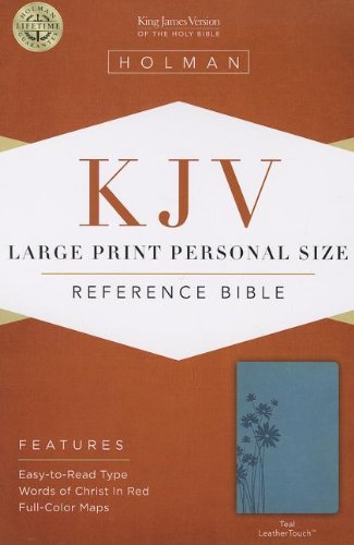 Kjv Large Print Personal Size Reference Bible, Teal Leathertouch,Used