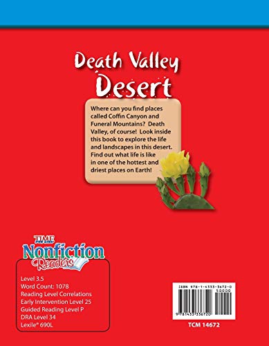 Teacher Created Materials  TIME For Kids Informational Text: Death Valley Desert  Grade 3  Guided Reading Level O,Used