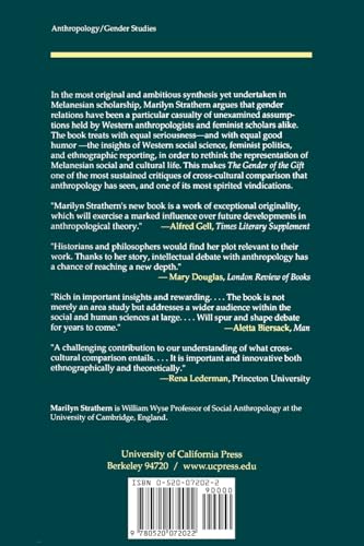 The Gender Of The Gift: Problems With Women And Problems With Society In Melanesia (Studies In Melanesian Anthropology) (Volume,New