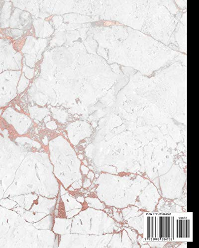 Composition Notebook: White Marble and Rose Gold Inlay, Composition Book for Girls, Kids, School, Students and Teachers (College,Used