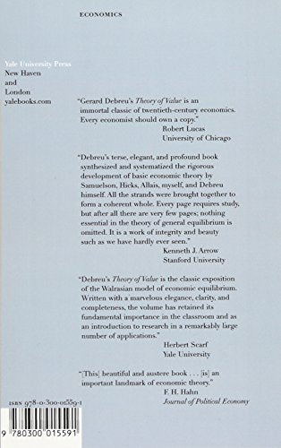 Theory Of Value: An Axiomatic Analysis Of Economic Equilibrium (Cowles Foundation Monographs Series),Used