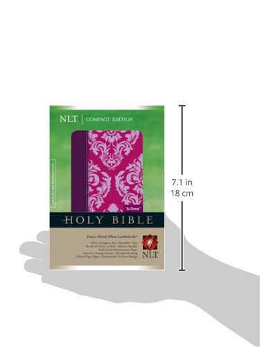 Compact Edition Bible NLT, Floral TuTone (LeatherLike, Fuchsia Floral/Plum),Used