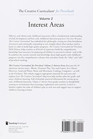 The Creative Curriculum for Preschool: Interest Areas, Vol. 2,Used
