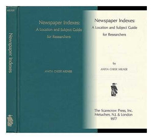 Newspaper Indexes, Volume I,Used