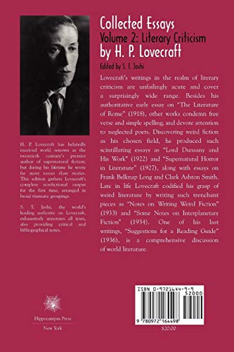 Collected Essays Of H. P. Lovecraft: Literary Criticism