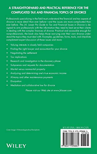 J.K. Lasser Pro Guide to Tax and Financial Issues in Divorce,Used