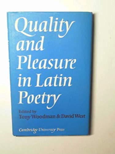 Quality and Pleasure in Latin Poetry,Used