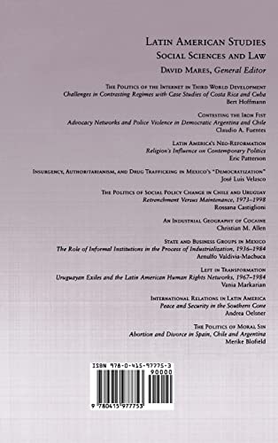 The Politics of Moral Sin: Abortion and Divorce in Spain, Chile and Argentina (Latin American Studies),Used