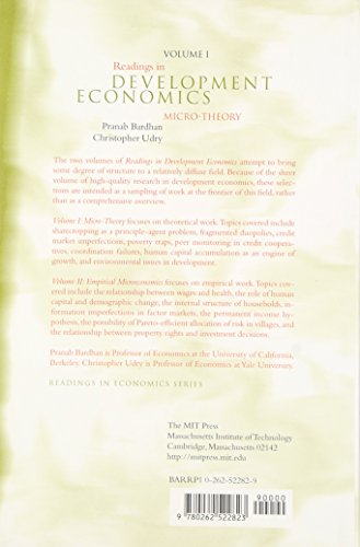 Readings in Development Economics, Vol. 1: MicroTheory,Used