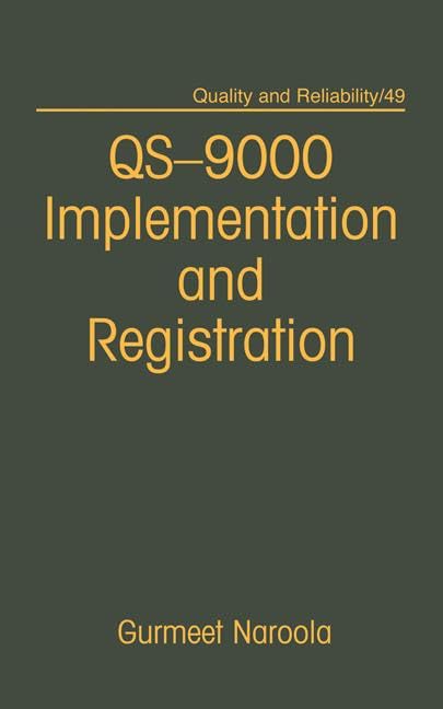 Qs9000 Registration and Implementation (Quality and Reliability),Used