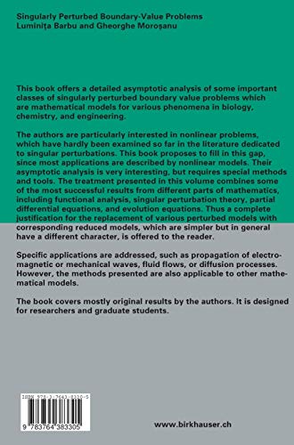 Singularly Perturbed BoundaryValue Problems (International Series of Numerical Mathematics, 156),Used