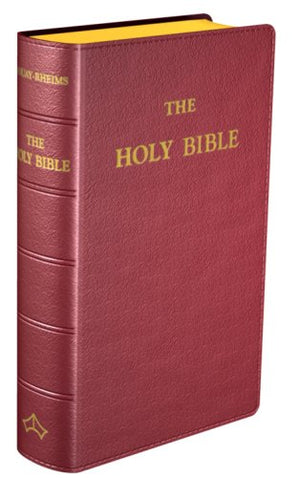 The Holy Bible, Douayrheims Edition, Pocket Size, Flexible Cover, Burgundy Colour
