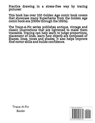 TraceAPic: Superheroes Vol. 1: Comic Book Covers of the Golden Age (Drawing Practice Book),Used