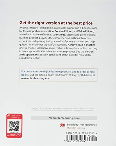 America's History: Concise Edition, Volume 1 (America's History, 1),Used