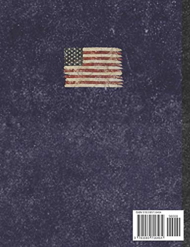 American Flag Composition Notebook: College Rule Distressed Patriotic Exercise Book,Used