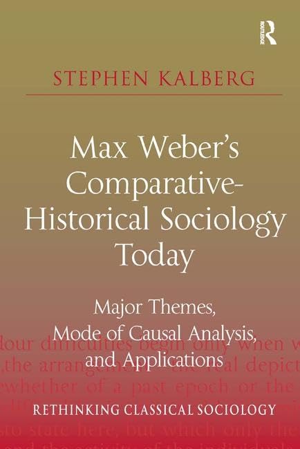 Max Weber'S Comparativehistorical Sociology Today (Rethinking Classical Sociology),Used