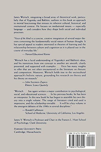 Voices of the Mind: Sociocultural Approach to Mediated Action,New