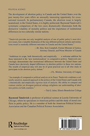 The Politics of Abortion in the United States and Canada: A Comparative Study (Comparative Politics),Used