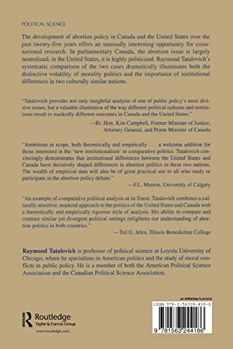 The Politics of Abortion in the United States and Canada: A Comparative Study (Comparative Politics),Used