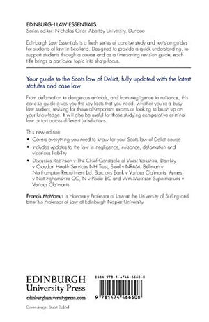 Delict Essentials (Edinburgh Law Essentials),Used