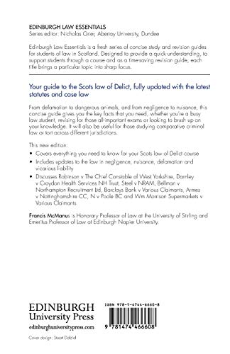 Delict Essentials (Edinburgh Law Essentials),Used