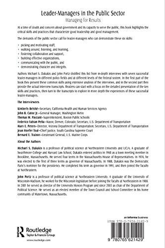 LeaderManagers in the Public Sector: Managing for Results,Used