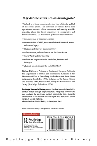 The Rise and Fall of the Soviet Union (Routledge Sources in History),Used