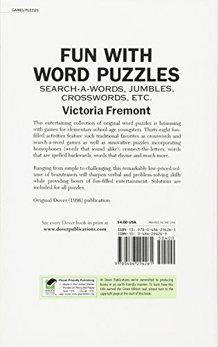 Fun with Word Puzzles: SearchaWords, Jumbles, Crosswords, etc. (Dover Kids Activity Books),Used
