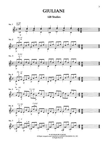 120 Studies For Right Hand Development (Classical Guitar Study Series)