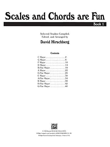 Scales and Chords Are Fun, Bk 1: Major (Selected Studies) (Hirschberg Fun Series, Bk 1),Used