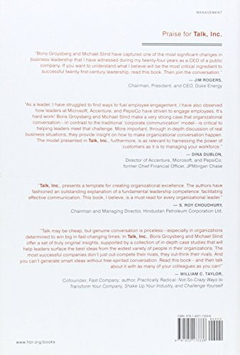 Talk, Inc.: How Trusted Leaders Use Conversation to Power their Organizations,Used