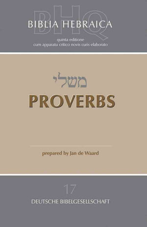 Proverbs (Softcover) (Biblia Hebraica Quinta) (Hebrew Edition),New