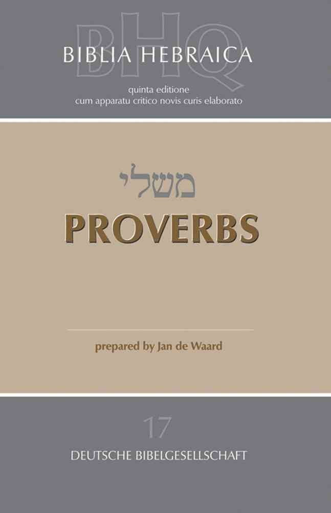 Proverbs (Softcover) (Biblia Hebraica Quinta) (Hebrew Edition),New