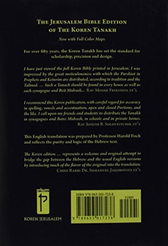 Koren Jerusalem Tanakh (Hebrew and English Edition),New