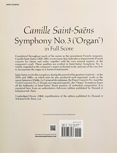 Symphony No. 3 ('Organ') in Full Score,Used