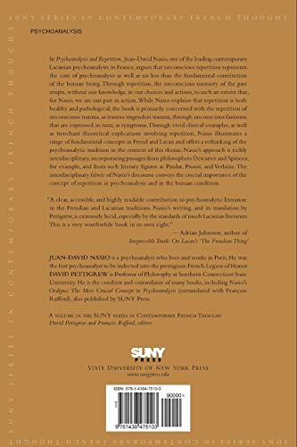 Psychoanalysis and Repetition: Why Do We Keep Making the Same Mistakes? (Suny Contemporary French Thought),Used