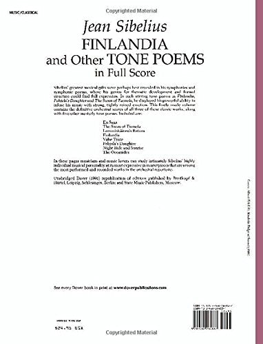 Finlandia And Other Tone Poems In Full Score (Dover Orchestral Music Scores)