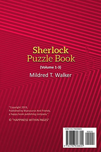 Sherlock Puzzle Book (Volume 13): Compilation Of 3 Books With Additional Bonus Contents By Mrs Hudson (Mildred's Sherlock Puzzl,Used