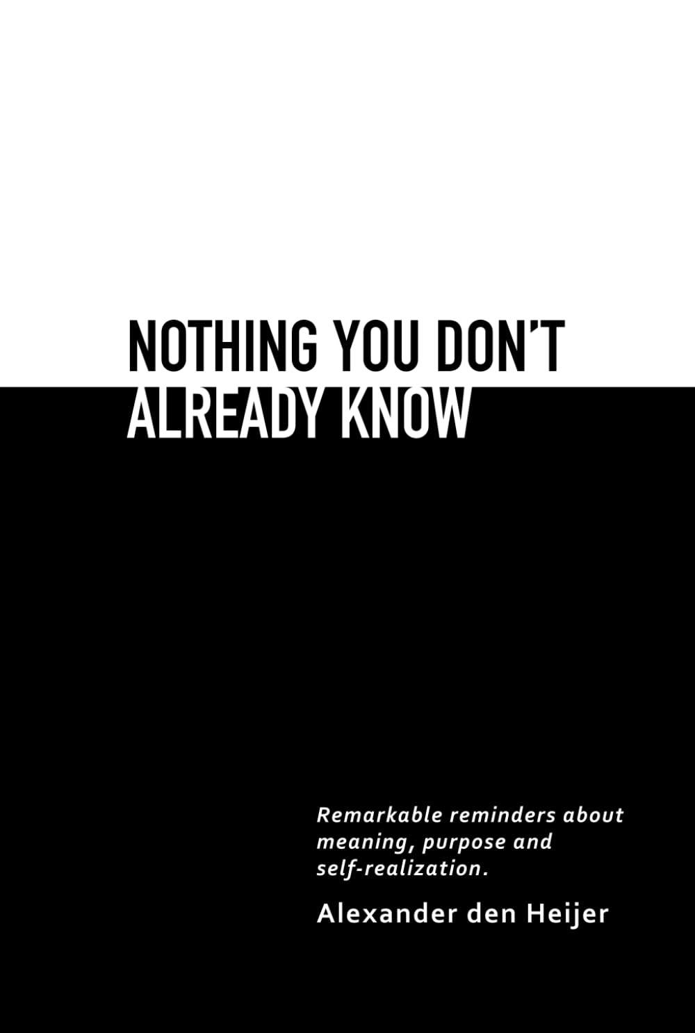 Nothing you dont already know: Remarkable reminders about meaning, purpose, and selfrealization,Used