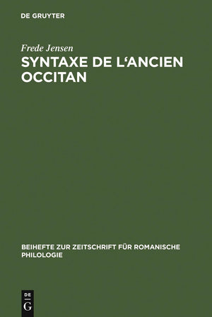 Syntaxe de l'ancien occitan (Beihefte zur Zeitschrift fr romanische Philologie, 257) (French Edition),Used