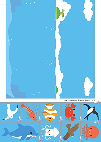 Play Smart Cutting and Pasting Age 2+: Preschool Activity Workbook with Stickers for Toddlers Ages 2, 3, 4: Build Strong Fine Mo,Used