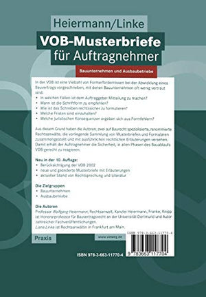 VOBMusterbriefe fr Auftragnehmer: Bauunternehmen und Ausbaubetriebe (German Edition),Used